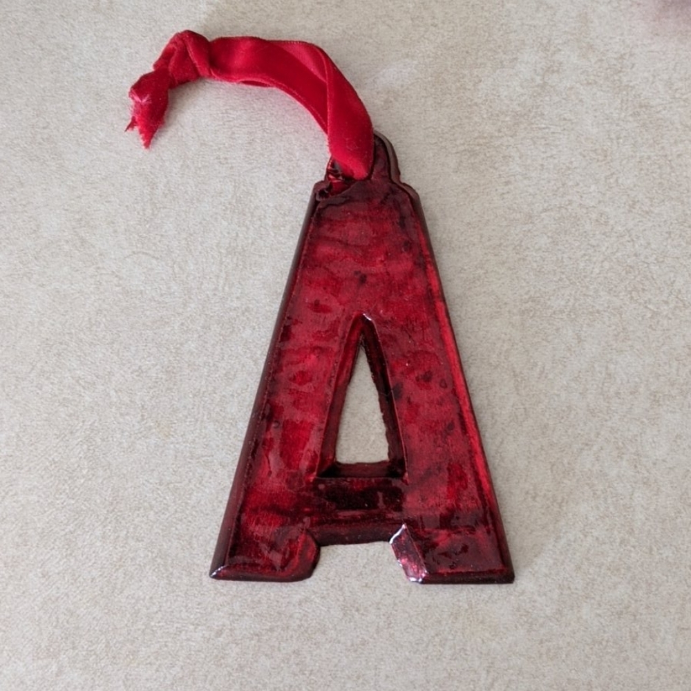 Red Letters with Red Velvet Loops - Picture 2 of 8